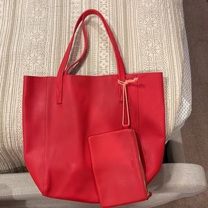 NEW (Red)  Women’s J.Crew red leather Carryall Totes